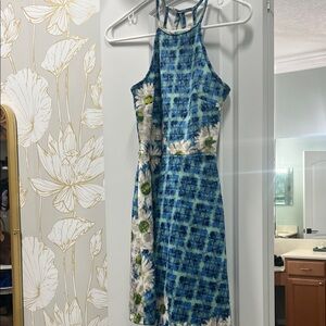 Altar'd State Blue and Green Backless Dress